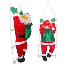 Cargar imagen en el visor de la galería, Colgante Papá Noel Tejido Impermeable en Escalera 35x 144 cm Balcón Decoracion Navidad