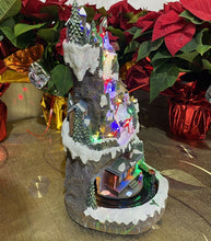 Cargar imagen en el visor de la galería, Escena Poblado de Navidad Villaje inflado en 3 niveles con música y movimiento