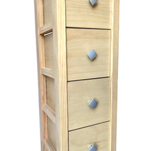 Cargar imagen en el visor de la galería, Mueble Auxiliar Cajonera Estrecho de Madera de Pino Natural Color Roble Claro Madera Natural