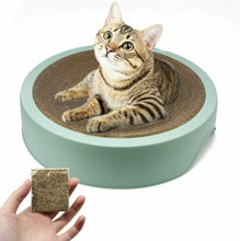 Cargar imagen en el visor de la galería, Cama - Rascador Gatos Cartón Corrugado XXL Redondo con Soporte 44 x 10 cm