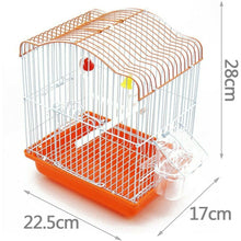 Cargar imagen en el visor de la galería, Jaula Pájaros Metal con Comedero Bebedero Columpio Saltador Cubeta 22.5x17x28 cm