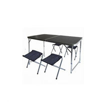 Cargar imagen en el visor de la galería, Mesa Plegable Conjunto Con 4 Sillas De Camping 120 X 60 X 55/62/70 Cm Ligero Robusto Confortable Y Fácil De Transportar Con Asa De Transporte