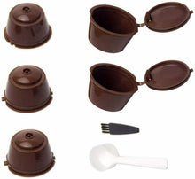 Cargar imagen en el visor de la galería, 5 Cápsulas Café Recargable Compatible con Maquina Nespresso, Cápsulas Filtros de Café Recargable Reutilizable con Cuchara y Cepillo - QUTTIN