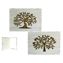 Cargar imagen en el visor de la galería, CUADRO TAPA CONTADOR 35X50 30X42 cm ARBOL MADERA FLORES CHAMPÁN MANDALA