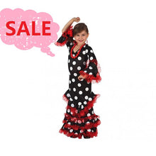 Cargar imagen en el visor de la galería, Disfraz Sevillana Flamenco, Negro, Niña Infantil para Carnaval Fiesta Teatro