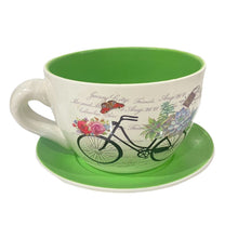 Cargar imagen en el visor de la galería, Taza Macetero con Plato de Céramica Para Plantas Decoracion Jardin Casa