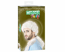 Cargar imagen en el visor de la galería, Peluca Tirabuzones Blanco Con Coleta Para Disfraz de Época Carnaval Accesorio