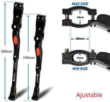Cargar imagen en el visor de la galería, Caballete Lateral Ajustable, Pata Pie de Cabra para Bicicleta, Soporte de Bicicleta Altura Ajustable Aleación Aluminio Robusta Pata de Cabra para Bicicleta de Plegable Montaña