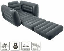 Cargar imagen en el visor de la galería, Sillón Cama Hinchable 2 en 1, 117 x 224 x 66 cm, color gris oscuro