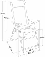 Cargar imagen en el visor de la galería, Sillón de Playa Plegable Rosa de Aluminio de 110x61x66 cm