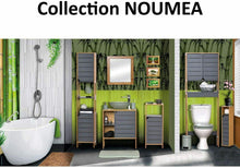 Cargar imagen en el visor de la galería, Tendance Noumea - Mueble bajo lavabo (bambú), color gris/bambu
