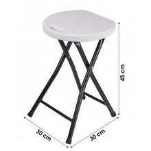 Cargar imagen en el visor de la galería, Silla Banco Taburete Plegable Blanco 30x45cm Para Cocina Baño Camping