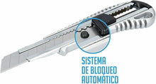 Cargar imagen en el visor de la galería, Cutter con 5 recambios set de cuchillas cuter cuchillo cortar herramienta 18 mm