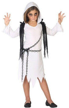 Cargar imagen en el visor de la galería, Disfraz Fantasma Cadenas Blanco Niña Infantil para Halloween Carnaval Teatro