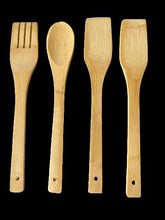 Cargar imagen en el visor de la galería, JUEGO 4 PIEZAS PALETAS COCINA BAMBÚ, 28 CM