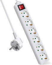 Cargar imagen en el visor de la galería, Regleta alargador enchufes e interruptor de 1.5/3/5 metros con 2/3/4/5/6 Enchufes
