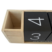 Cargar imagen en el visor de la galería, Calendario Perpetuo de Madera para Sobremesa, Decoración para el Hogar, Ideal para Escritorio, Sala de Estudio, Oficina