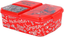 Cargar imagen en el visor de la galería, Sandwichera múltiple con 3 compartimentos plástico para almuerzo fiambrera desayuno infantil colegio