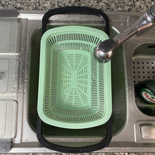 Cargar imagen en el visor de la galería, Escurridor Plástico Rectangular Con Asas Extensible Para Limpiar Alimentos