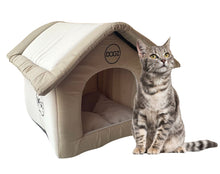 Cargar imagen en el visor de la galería, Casa para Perro Gato Mascota con Cojin, y Cremallera Desmodable 42x35x40 cm