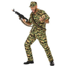 Cargar imagen en el visor de la galería, Disfraz Soldado Militar Hombre Adulto Camuflaje Carnaval Fiesta Teatro