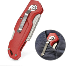 Cargar imagen en el visor de la galería, Cuchillo utilidad plegable mecanismo hoja cambio rápido mango de aleación cuter
