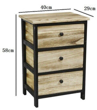 Cargar imagen en el visor de la galería, Mueble auxiliar Cajonera 3 Cajones Madera vintage dormitorio hogar estanteria