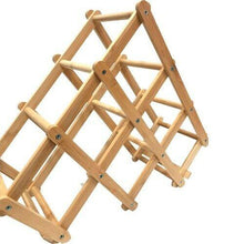 Cargar imagen en el visor de la galería, Botellero de bambu para 6 botellas, estantería de madera para vino, 56x17x37 cm