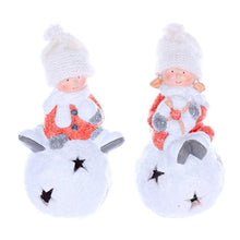 Cargar imagen en el visor de la galería, FIGURA NAVIDAD NIÑO/NIÑA SURTIDOS CON GORRO Y BUFANDA BLANCA decoracion