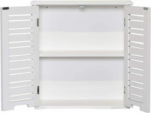 Cargar imagen en el visor de la galería, Mueble de pared Miami Armario 2 puertas y estanterías de madera cuarto de baño