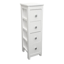 Cargar imagen en el visor de la galería, Mueble Auxiliar Cajonera Estrecho de Madera de Pino Natural Color Blanco Para Baño Dormitorio