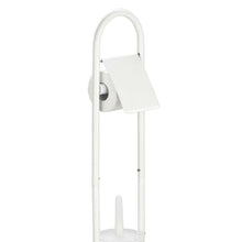 Cargar imagen en el visor de la galería, Portarollo y escobillero para baño nilo columna acero inoxidable 79 cm lavabo