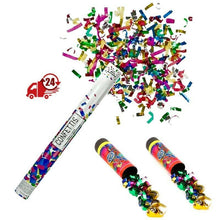 Cargar imagen en el visor de la galería, Cañón de Confeti Tubo Confetti para Fiesta Celebraciones Multicolor Metal Metalico 27 - 77 cm