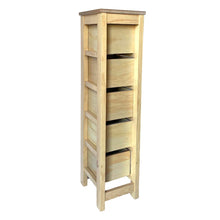 Cargar imagen en el visor de la galería, Mueble Auxiliar Cajonera Estrecho de Madera de Pino Natural Color Roble Claro Madera Natural