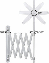 Cargar imagen en el visor de la galería, Espejo de pared armónica con soporte extensible aumento x2, 21 cm, Ø17 cm, para baño maquillaje afeitar - Gerimport