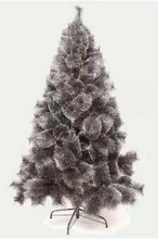 Cargar imagen en el visor de la galería, Árbol de pino negro y verde con nieve Navidad Artificial rama soporte metal PVC 60-210 cm