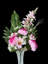 Cargar imagen en el visor de la galería, Ramo de Flores Lily Artificiales Cementerio Mesa Decoración Boda 14 tenedores