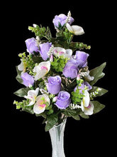 Cargar imagen en el visor de la galería, Ramo de Flores Lily Artificiales Cementerio Mesa Decoración Boda 14 tenedores