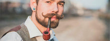 Cargar imagen en el visor de la galería, Pipa simple clásico para fumar Tabaco nestilo madera vintage diseño original