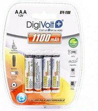 Cargar imagen en el visor de la galería, Pilas recargables + cargador eléctrico 4 pilas AA, AAA, 100, 1400, 2350 mAh