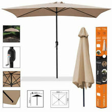 Cargar imagen en el visor de la galería, Sombrilla Jardín, Parasol, Estructura en Aluminio y Acero, Tela Poliéster 180 Gr 200 x 300 cm, 240 cm alto verano playa