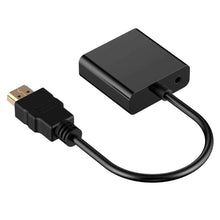 Cargar imagen en el visor de la galería, Convertidor de Señal Activo Video HDMI Digital a VGA Analogico Audio 3,5mm Negro