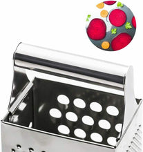 Cargar imagen en el visor de la galería, Rallador Cuatro Caras acero inoxidable 20 y 23 cm, queso chocolate verduras