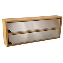 Cargar imagen en el visor de la galería, Dispensador De Papel Alunimio y Film De Bambú y Acero Inox 33.3x13x5.5 Cm Cocina