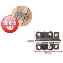 Cargar imagen en el visor de la galería, 2 x Pasadores Cerrojos Acero Inoxedable Clasico Sencillo 80x55 mm Cromado