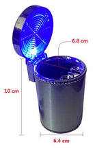 Cargar imagen en el visor de la galería, Cenicero de luz LED con Tapas para coche soporte Universal pila incluida