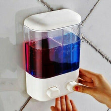 Cargar imagen en el visor de la galería, Dispensador Jabón Doble de manos Para Baño 2 En 1 Liquido Shampoo autoadhesivo