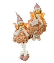 Cargar imagen en el visor de la galería, Figura de Ángel Rosa con Alas Iluminacion 14 Luces de LED para Decoracion de Navidad