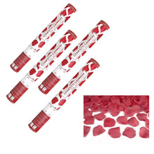 Cargar imagen en el visor de la galería, 4 Cañones Cañon Confettis 40cm Pétalos De Rosa Color Rojo
