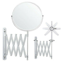Cargar imagen en el visor de la galería, Espejo de pared armónica con soporte extensible aumento x2, 21 cm, Ø17 cm, para baño maquillaje afeitar - Gerimport